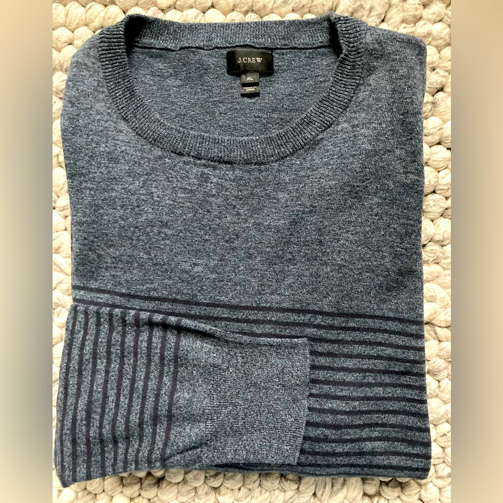 J. Crew slate blue striped light sweater